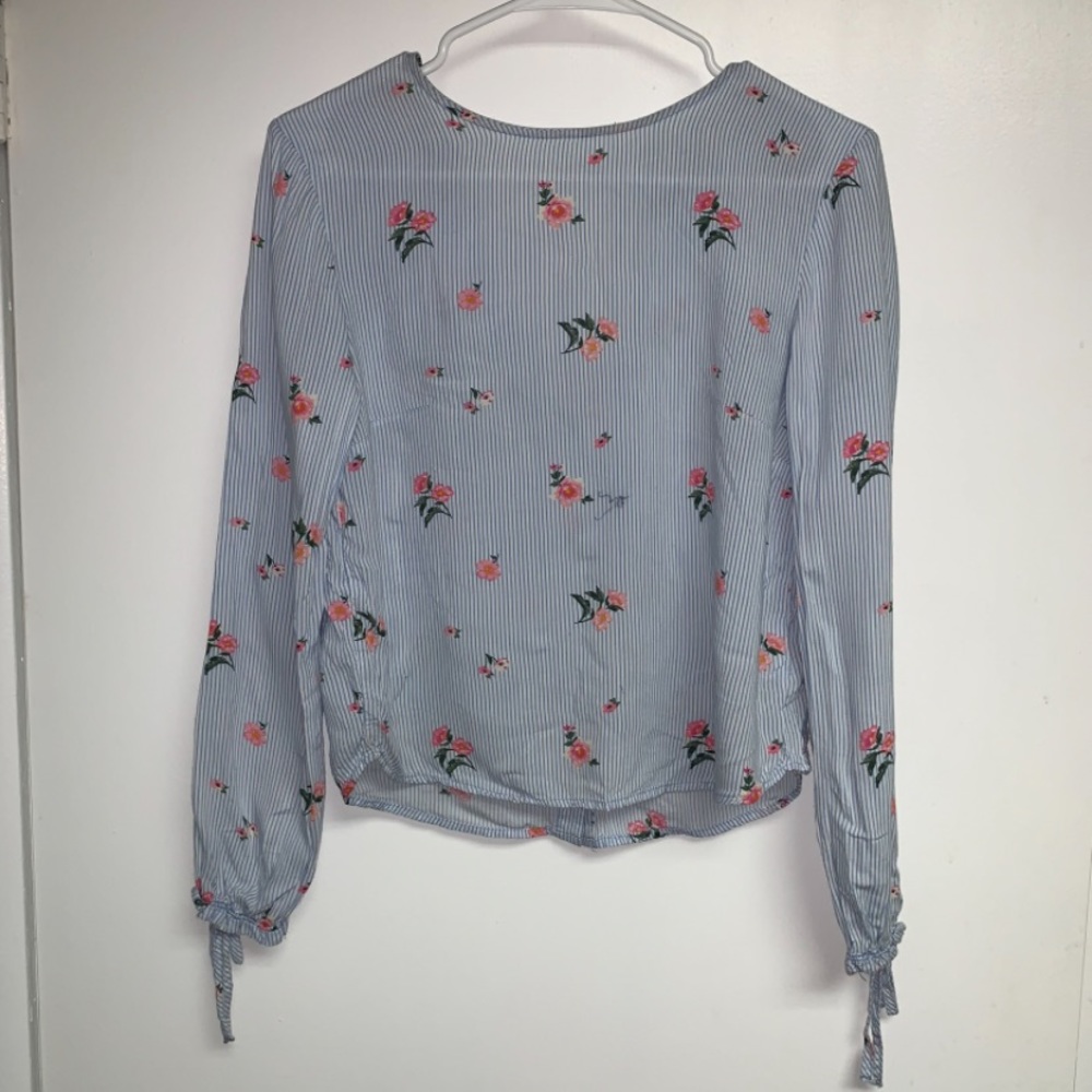 Light Blue Floral Long Sleeve